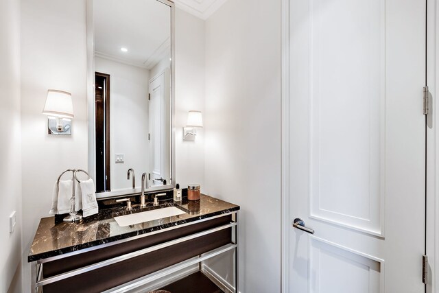 159 E Walton Pl Unit Ph, Chicago, IL 60611 - bathroom with crown molding and vanity