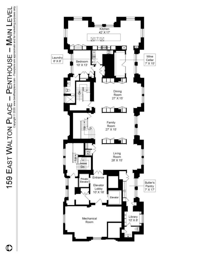 159 E Walton Pl Unit Ph, Chicago, IL 60611 - floor plan / room layout