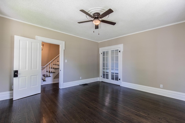 1011 5th St, Mendota, IL 61342 - unfurnished room featuring a ceiling fan, wood finished floors, stairway, baseboards, and a textured ceiling