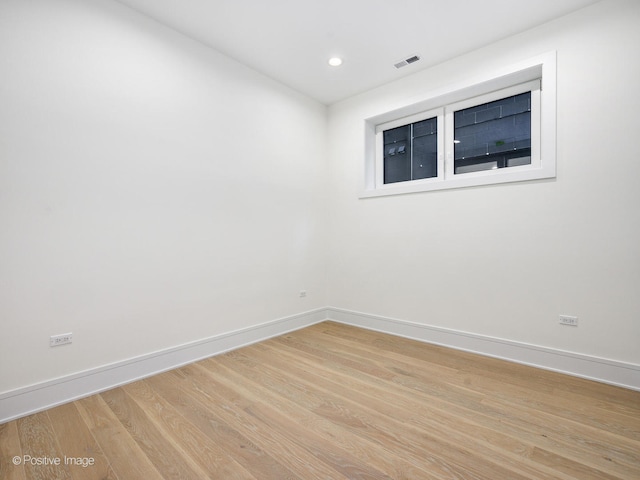 empty room featuring light wood-type flooring