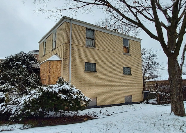 view of snowy exterior