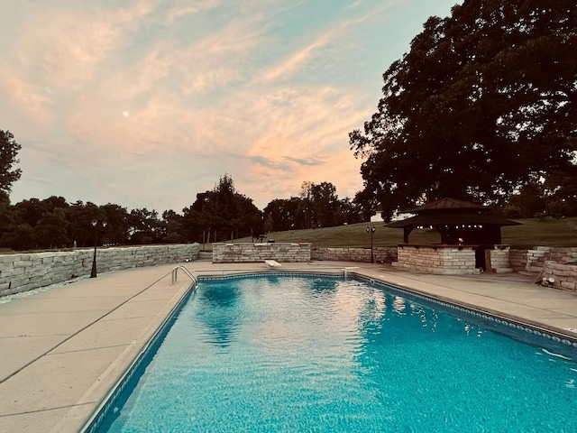 36W461 Binnie Rd, Dundee, IL 60118 - pool at dusk with a gazebo