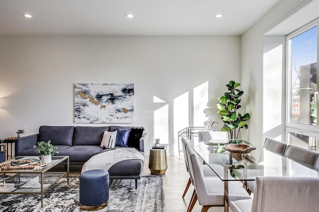 living room featuring light hardwood / wood-style floors