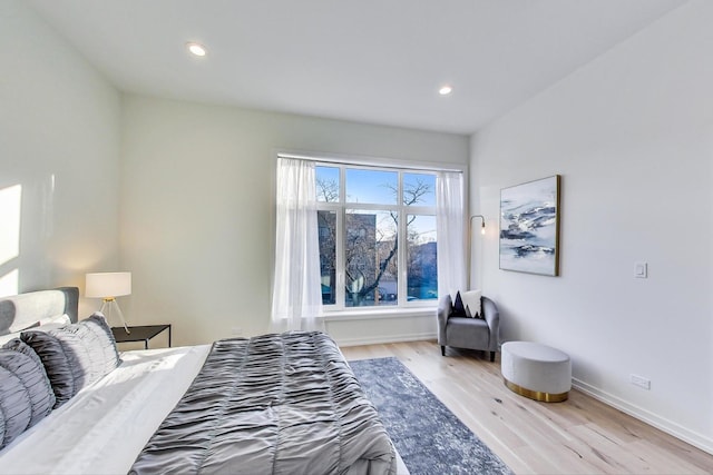 bedroom featuring light hardwood / wood-style flooring