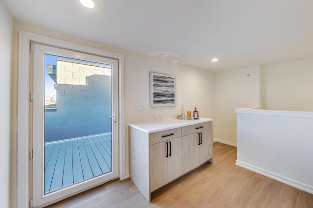 kitchen featuring light wood-type flooring