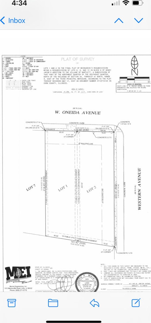 401 W Oneida Ave, Bartlett IL, 60103 land for sale