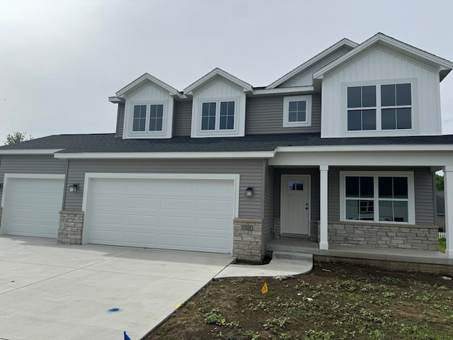 view of front of home with a garage