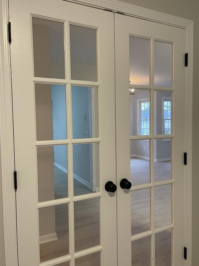 interior details featuring french doors