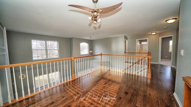 spare room featuring dark hardwood / wood-style floors