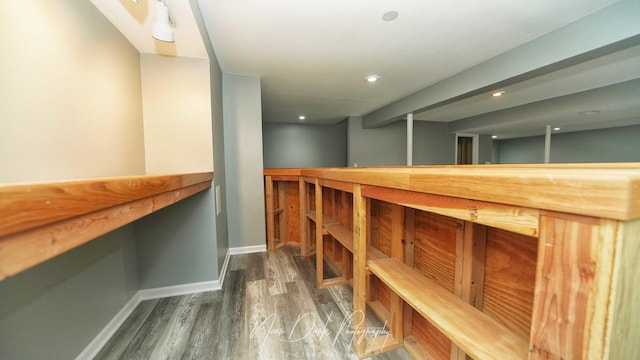 interior space featuring dark hardwood / wood-style flooring