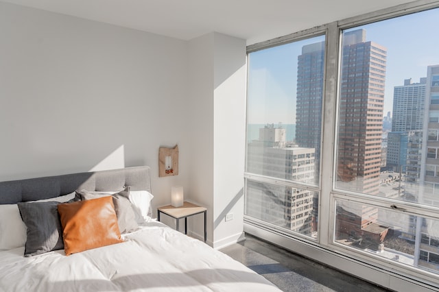 bedroom with a baseboard radiator