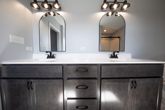 bathroom with double vanity