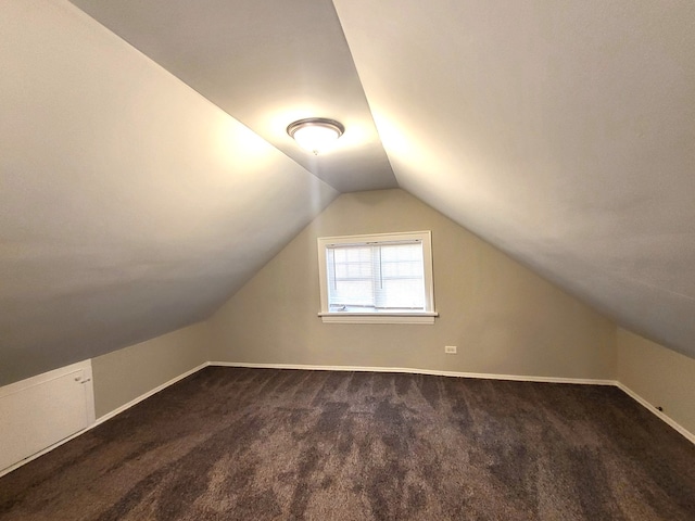 bonus room with carpet and vaulted ceiling