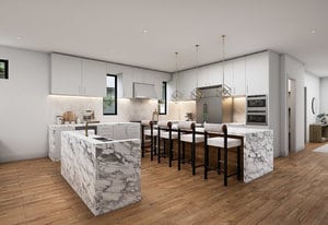 kitchen featuring a kitchen island, white cabinets, and light wood-type flooring