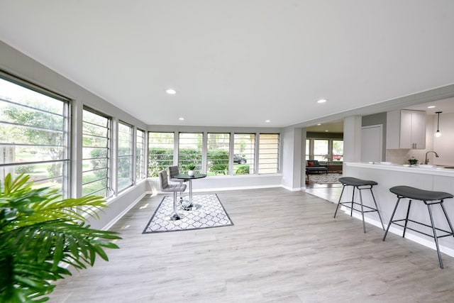 interior space featuring light wood-type flooring