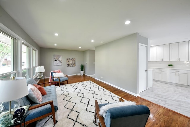 view of tiled living room