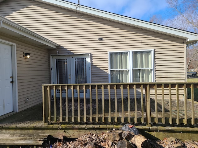 exterior space featuring a wooden deck