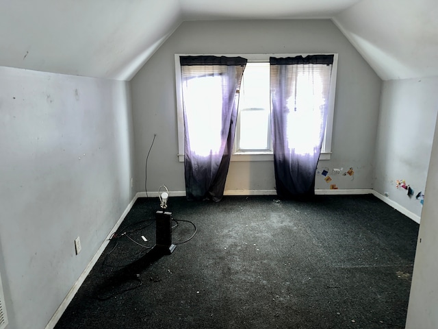 additional living space featuring lofted ceiling