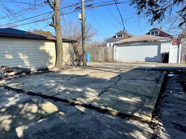 exterior space featuring a garage