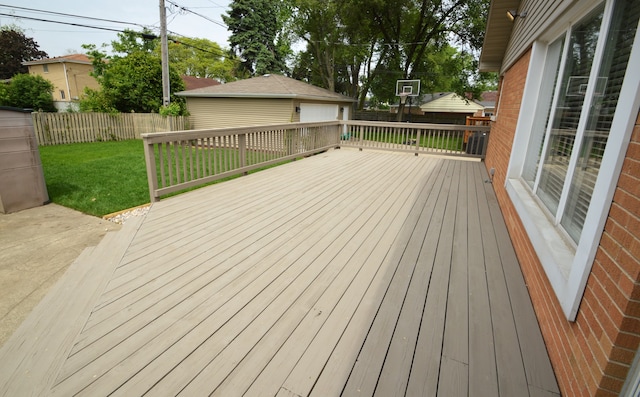 deck with a yard