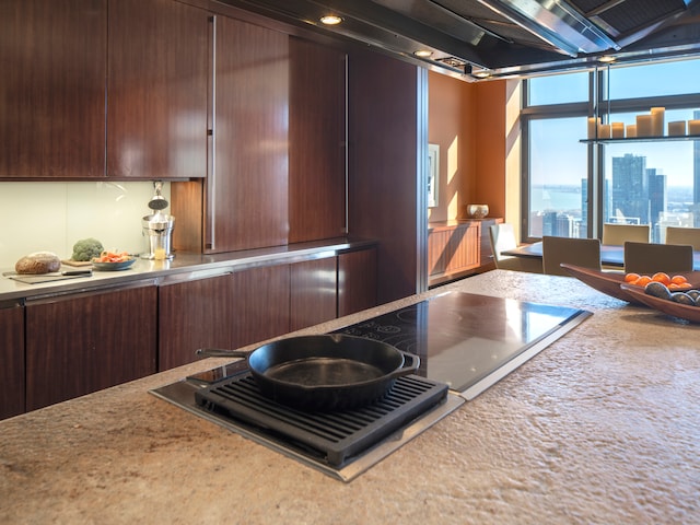 kitchen with light stone counters