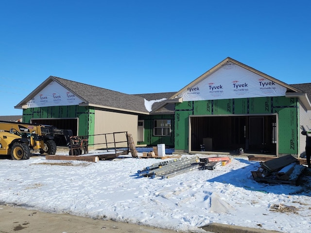 property under construction with a garage