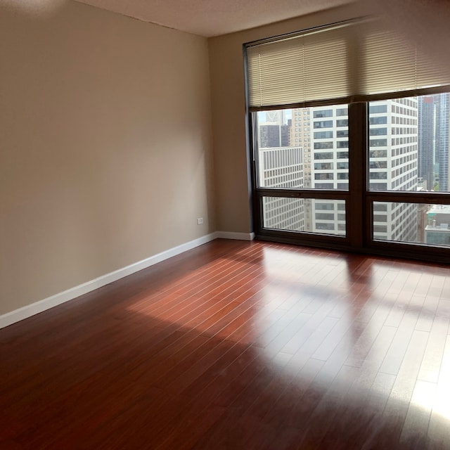 spare room featuring dark hardwood / wood-style floors