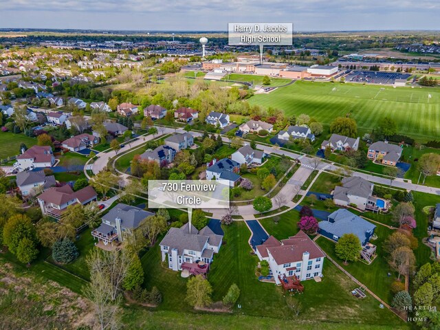730 Fenview Cir, Algonquin, IL 60102 - aerial view of property's location with nearby suburban area