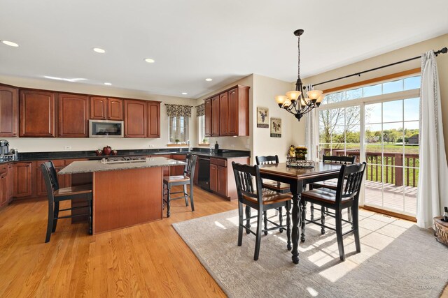 730 Fenview Cir, Algonquin, IL 60102 - dining room featuring a chandelier, light wood-style floors, and recessed lighting