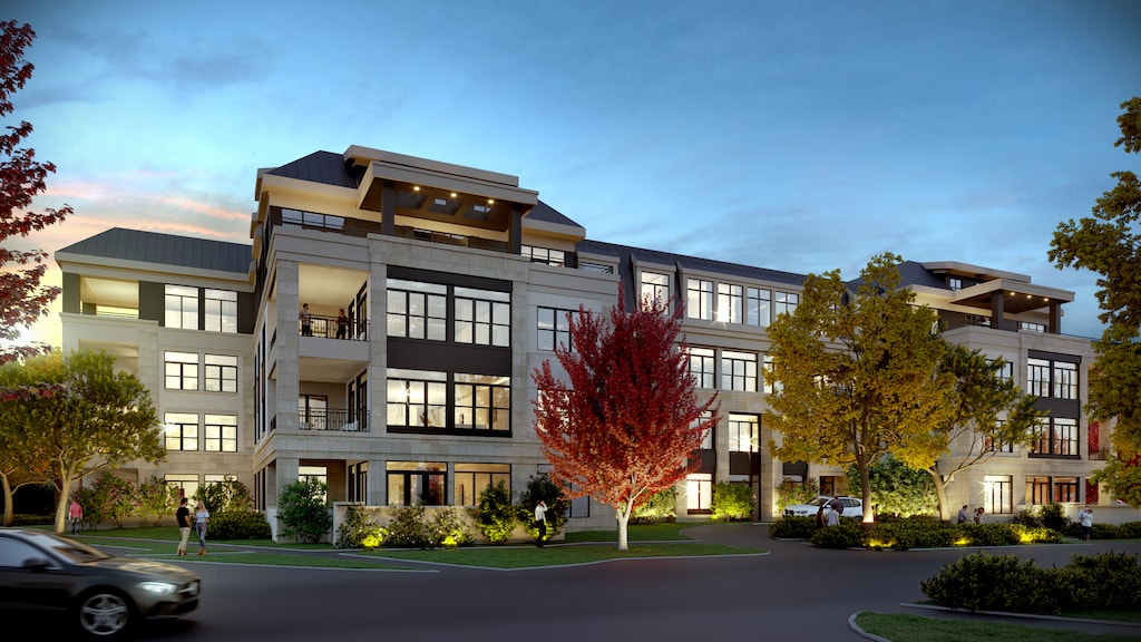1950 Sheridan Rd Unit 101, Highland Park, IL 60035 - view of outdoor building at dusk