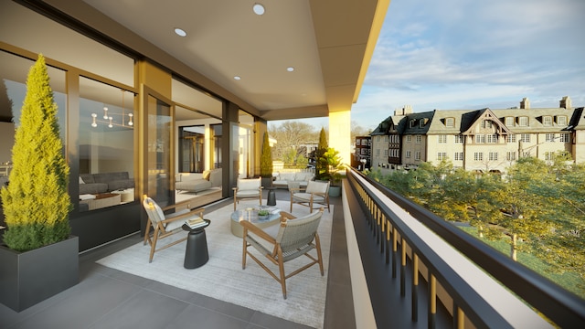 balcony featuring an outdoor living space