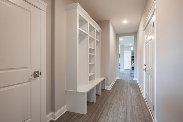 mudroom featuring hardwood / wood-style flooring