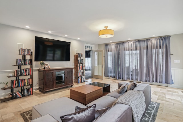 view of tiled living room