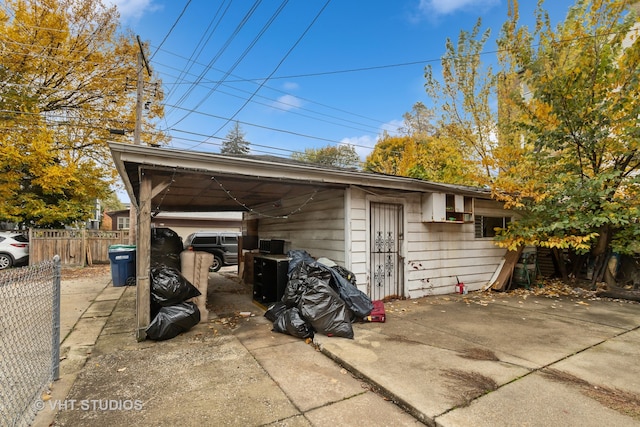 view of shed / structure featuring a carport