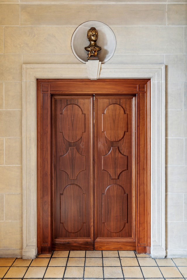 interior details with light tile floors