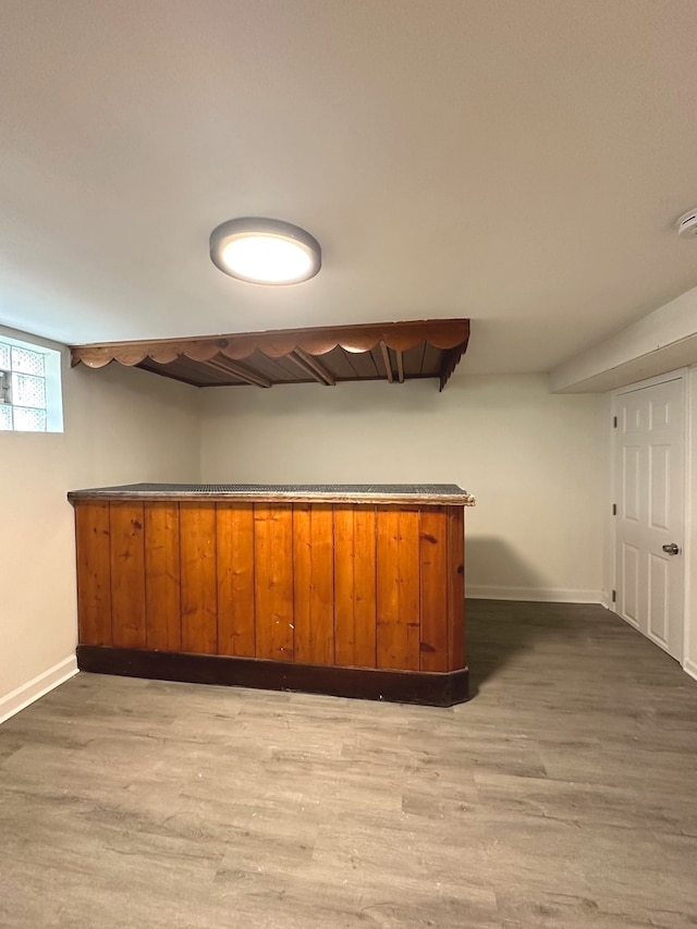 kitchen with hardwood / wood-style floors