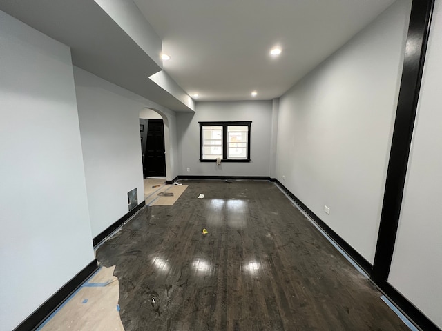 hall featuring dark hardwood / wood-style flooring