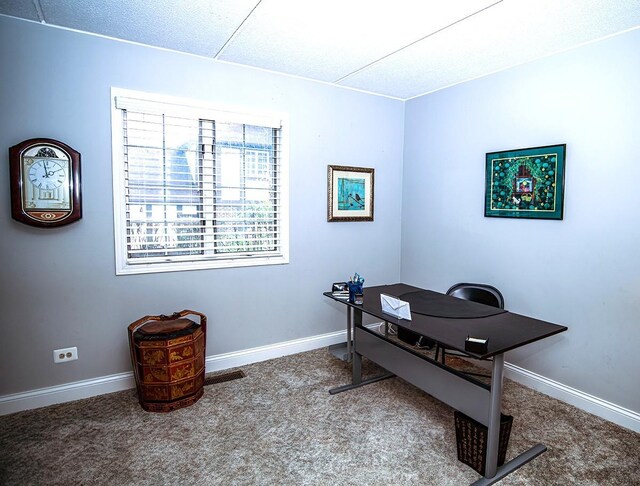 office featuring carpet flooring and baseboards
