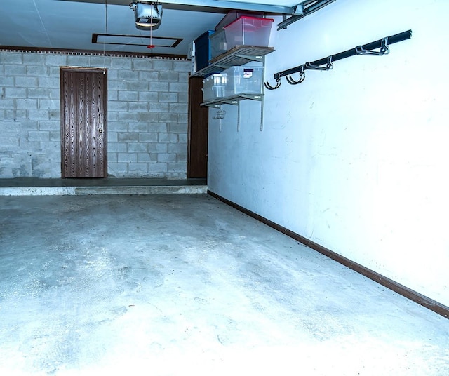 garage featuring a garage door opener