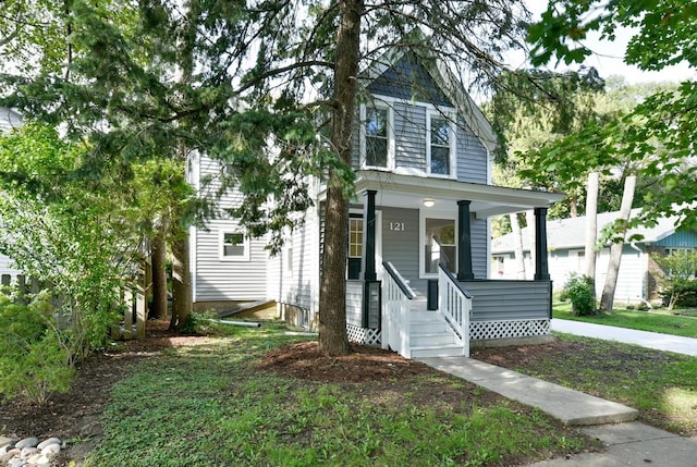 view of front of house featuring covered porch