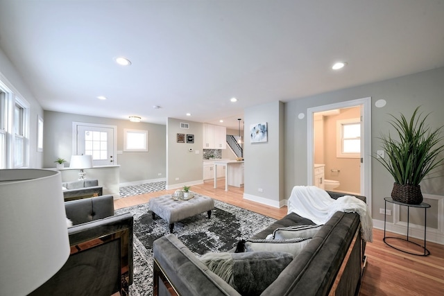 living room featuring hardwood / wood-style floors