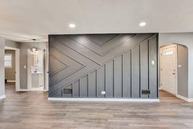 interior space with light wood-type flooring