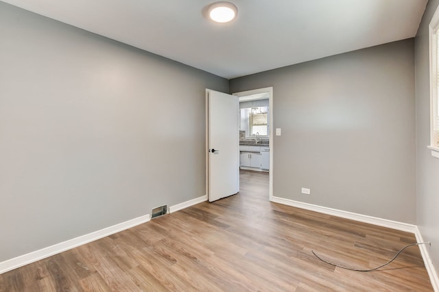 empty room featuring light wood-type flooring