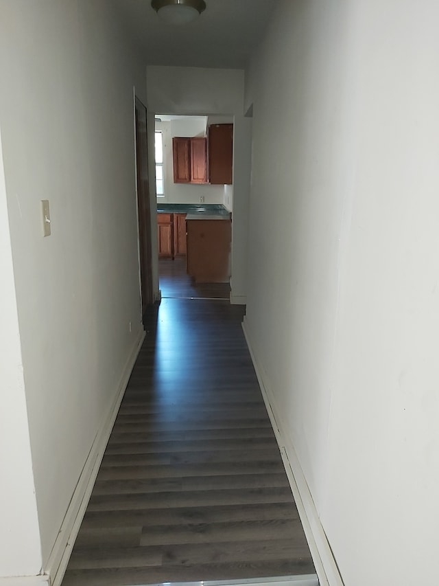 hall featuring dark hardwood / wood-style flooring