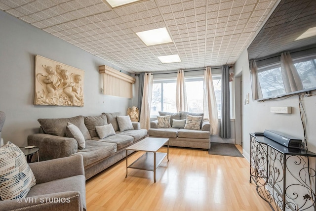 living room featuring light hardwood / wood-style flooring