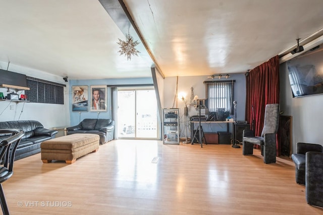 living room featuring light hardwood / wood-style floors