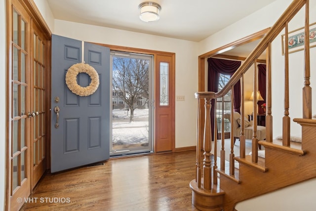 foyer featuring hardwood / wood-style floors