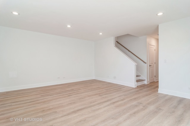 unfurnished room featuring light hardwood / wood-style flooring