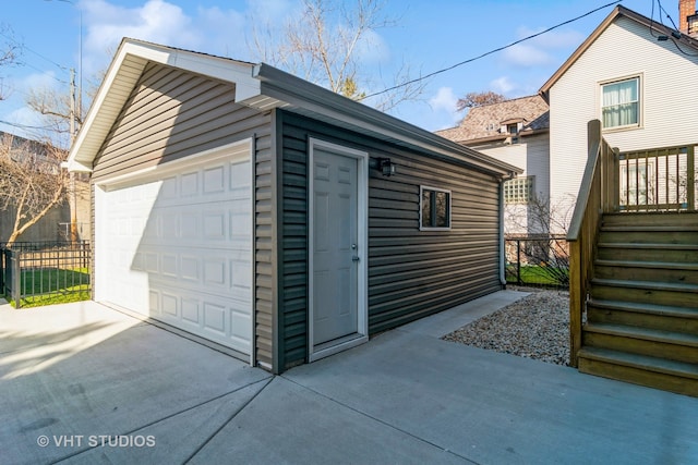 view of garage