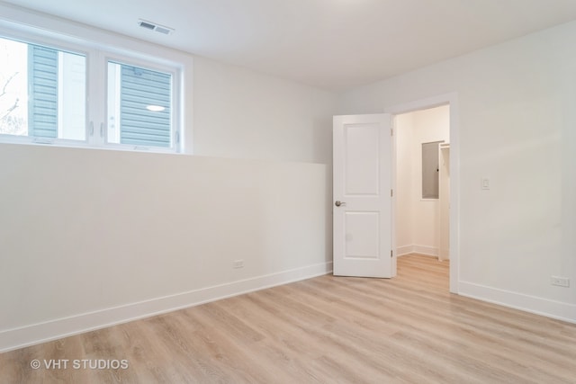 empty room featuring light wood-type flooring